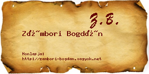 Zámbori Bogdán névjegykártya